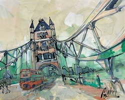 Bridge by Marieke Bekke - Original Painting on Box Canvas sized 39x32 inches. Available from Whitewall Galleries